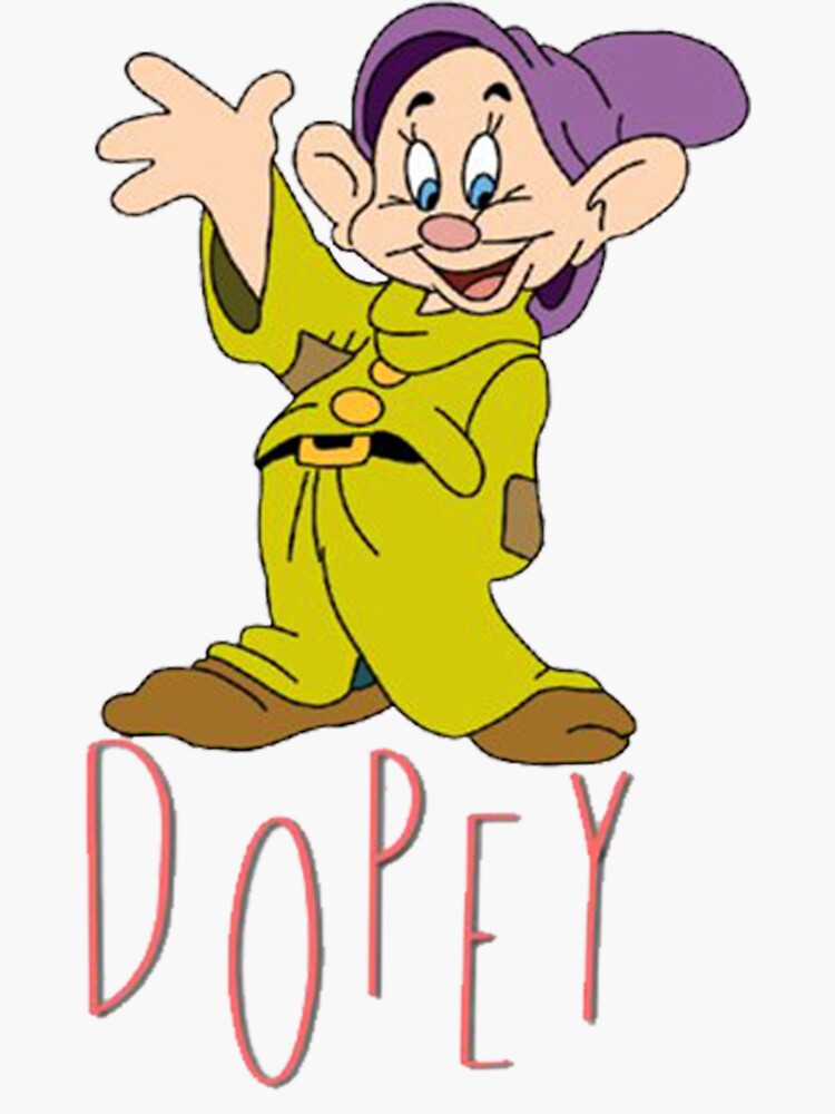 Dopey One Of The Famous Movie Characters Sticker For Sale By Yasminbruce Redbubble 