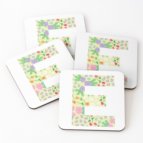 Item preview, E yellow floral letter designed and sold by ekb33-.