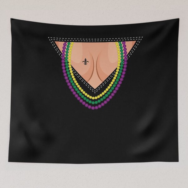 Item preview, New Orleans Funny Mardi Gras Beads Flash Cleavage designed and sold by Dressed For  Duty.