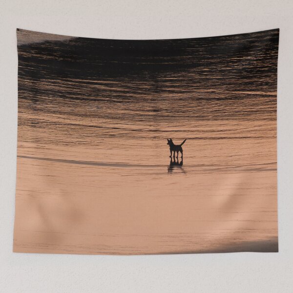 Item preview, Dog Silhouette by the Ocean, Sunset Seaside Photography designed and sold by thewildprints.