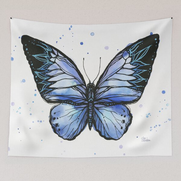 Item preview, Blue Butterfly Tribal Design designed and sold by Olga Shvartsur.