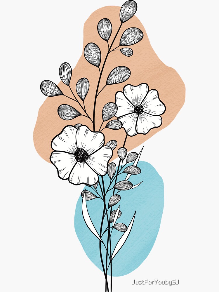 Simple Abstract Flower Bouquet Drawing Daisy Kids Clothing | Redbubble