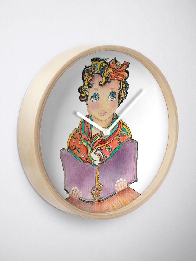 Alternate view of Fairy Book Girl Clock