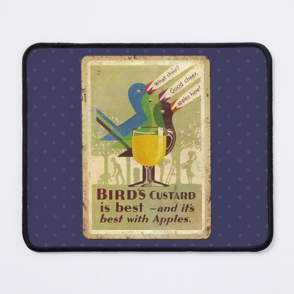 Item preview, Vintage Bird’s Custard Advert (rusty sign style) - Best With Apples - Nostalgic Dessert Ad designed and sold by RetroTeeStudio.