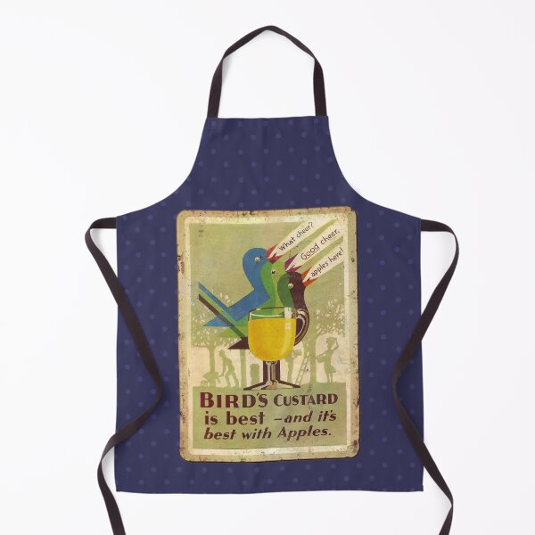 Item preview, Vintage Bird’s Custard Advert (rusty sign style) - Best With Apples - Nostalgic Dessert Ad designed and sold by RetroTeeStudio.