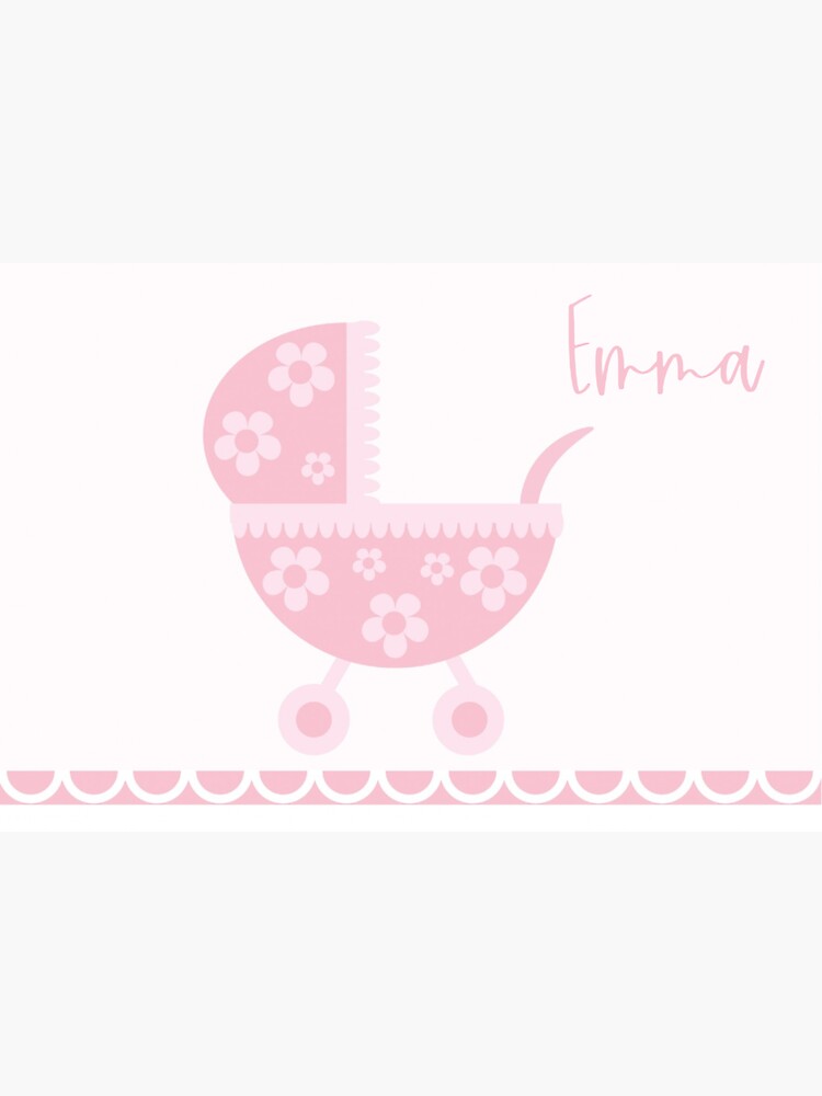 " Emma. Personalized girls name new baby girl congratulations with pink