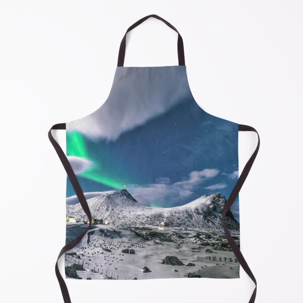 Item preview, Northern lights winter snow mountain designed and sold by CervantesArte20.