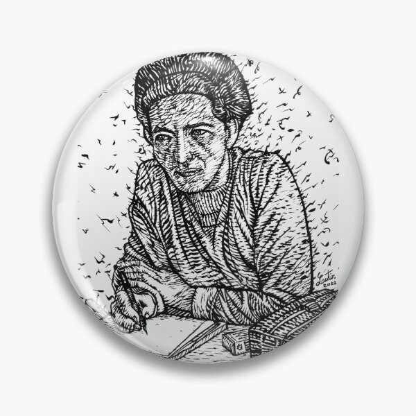 Item preview, SIMONE DE BEAUVOIR ink portrait .1 designed and sold by lautir.