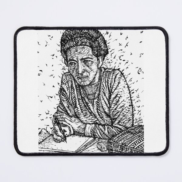 Item preview, SIMONE DE BEAUVOIR ink portrait .1 designed and sold by lautir.
