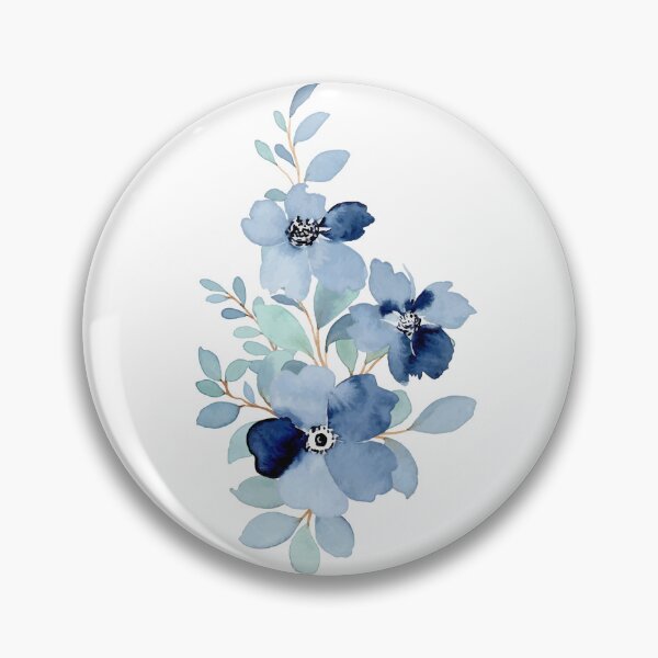 Item preview, Blue floral bouquet collection with watercolor designed and sold by jojokhworld.