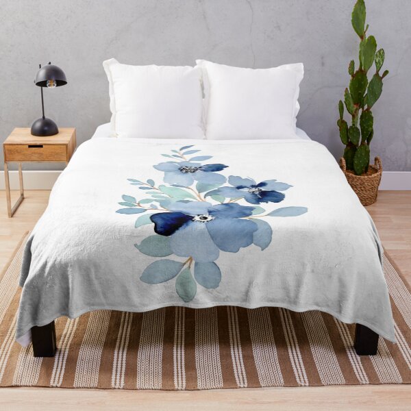 Item preview, Blue floral bouquet collection with watercolor designed and sold by jojokhworld.