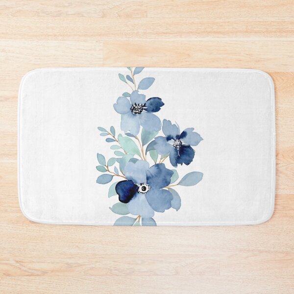 Item preview, Blue floral bouquet collection with watercolor designed and sold by jojokhworld.
