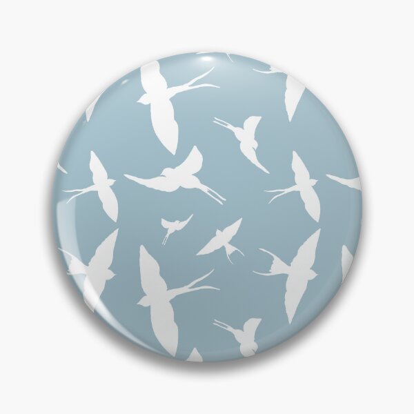 Artikelvorschau, Swallows Illustration Painting white blue entworfen und verkauft von lineosa.