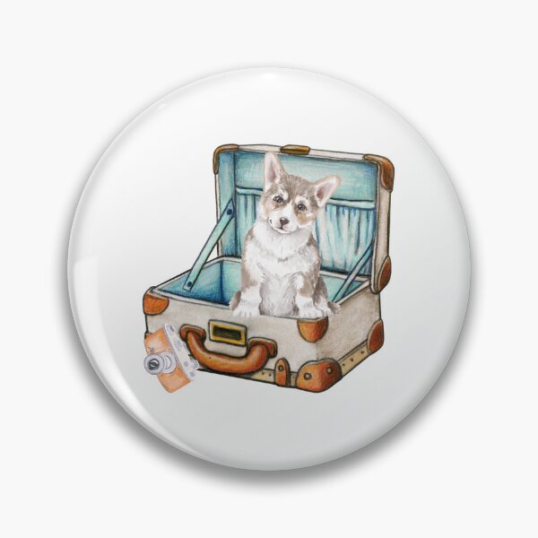 Item preview, Cute Corgi Puppy in Vintage Suitcase  designed and sold by silviaol.