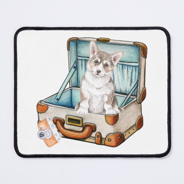 Item preview, Cute Corgi Puppy in Vintage Suitcase  designed and sold by silviaol.