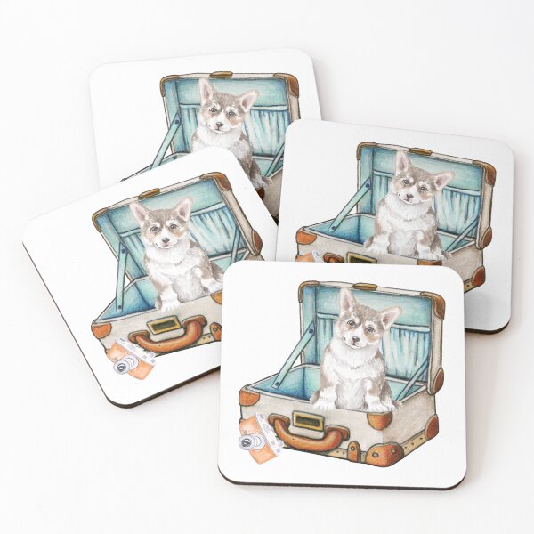 Item preview, Cute Corgi Puppy in Vintage Suitcase  designed and sold by silviaol.