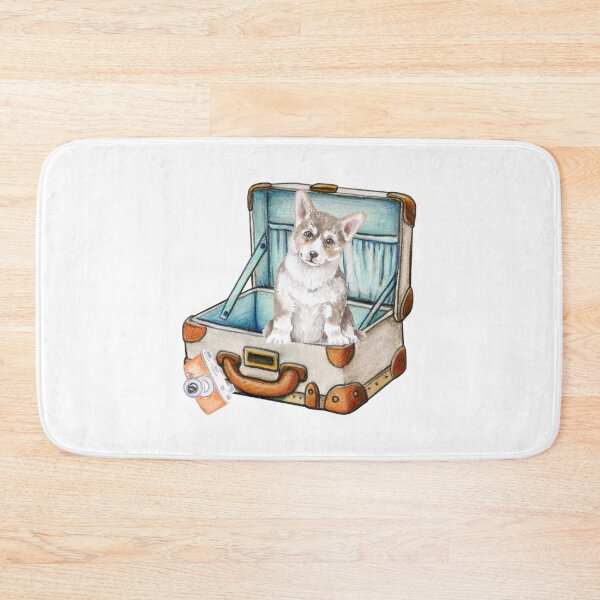 Item preview, Cute Corgi Puppy in Vintage Suitcase  designed and sold by silviaol.
