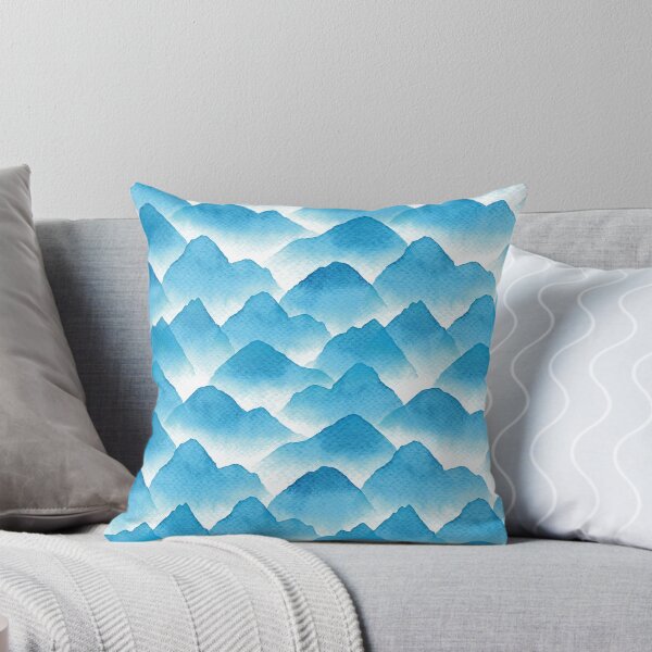 Item preview, Turquoise Misty Mountains Watercolor Pattern designed and sold by AlicjaCurioseur.