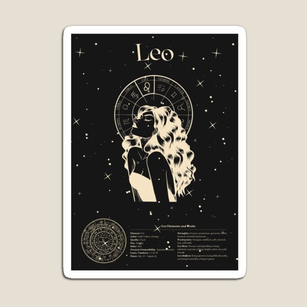 Aperçu de l'œuvre Affiche murale représentant la constellation du zodiaque Lion, mythologie, signe astrologique féminin créée et vendue par OakTreeDesign.