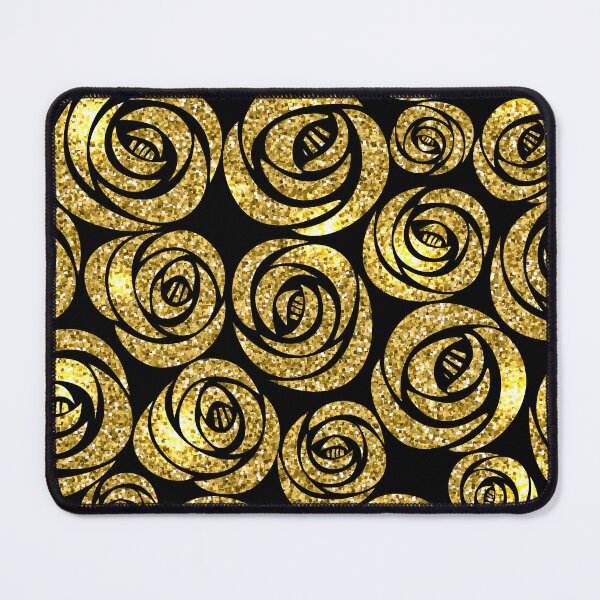Item preview, Golden Flowers on Black Background designed and sold by parazitgoodz.