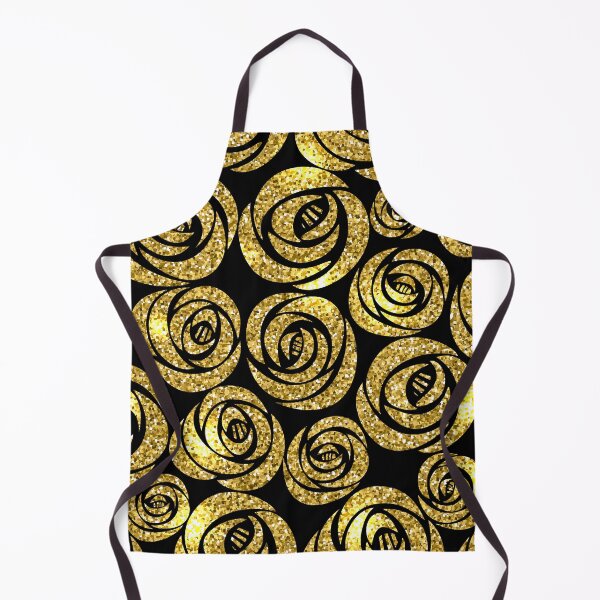 Item preview, Golden Flowers on Black Background designed and sold by parazitgoodz.