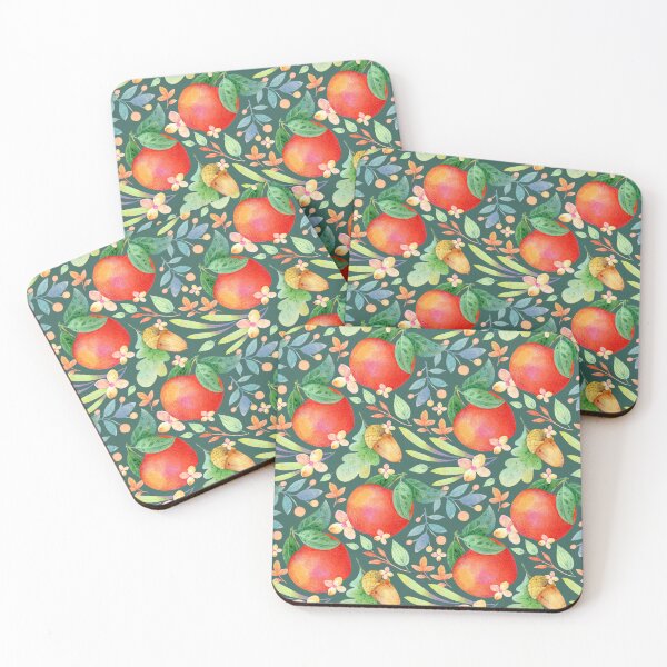 Item preview, Watercolor acorns and apples. designed and sold by 4lowpoly.