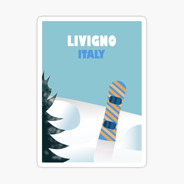 Autocollant Vintage – Ski Livigno Zona Doganale – Italie – Années 80