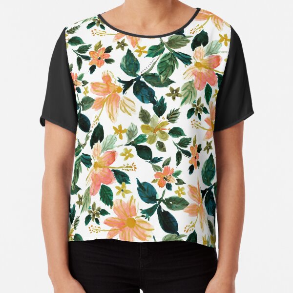 CHILL OUT Hibiscus Floral Chiffon Top