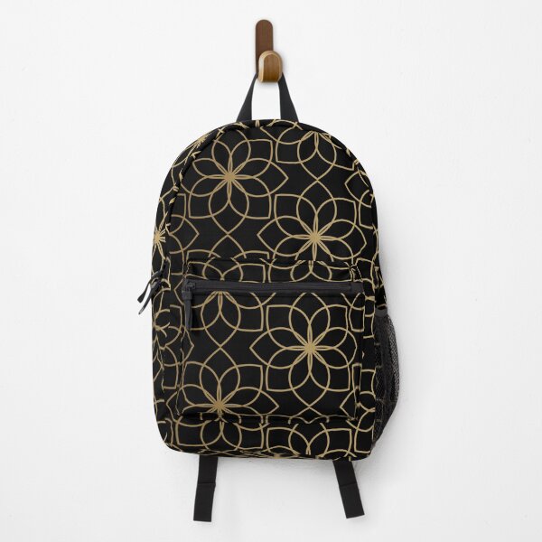 Item preview, Gold Black Flower Outline Geometric Seamless Pattern designed and sold by Angela Cini.