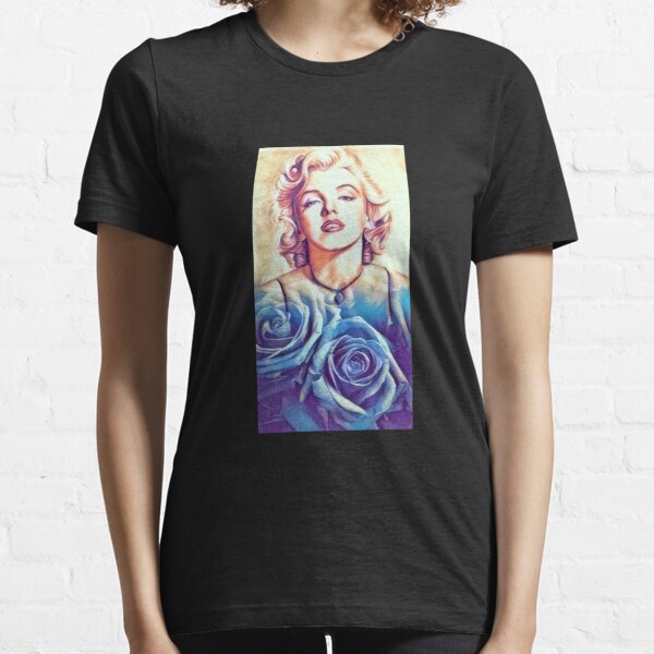 Marilyn Roses Stars Sparkle Movie Star Legend Classic Juniors V-neck T-shirt 