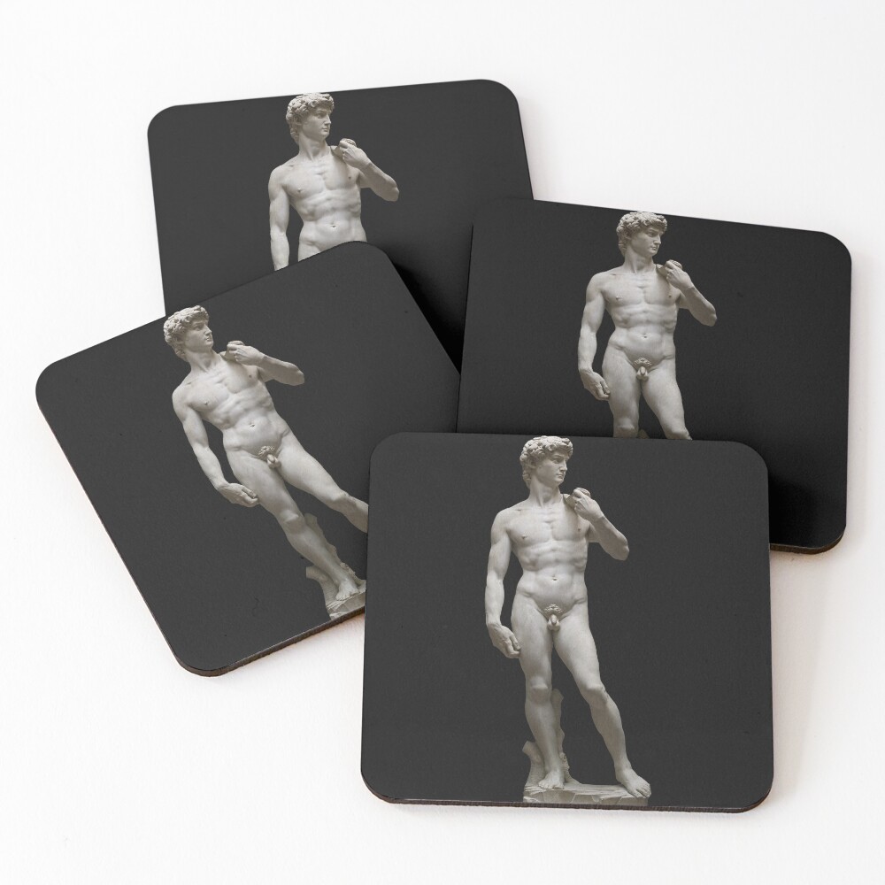 Michelangelo David full height Coasters (Set of 4)