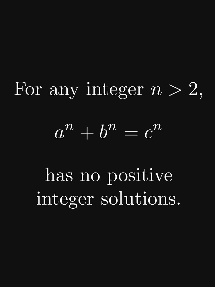 Thumbnail 7 of 7, Classic T-Shirt, Fermat's Last Theorem Mathematics designed and sold by MathemagicianPi.