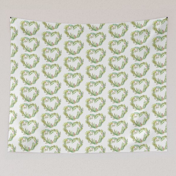 Item preview, Watercolor Heart Wreath - Forest Foliage and Berries designed and sold by AlicjaCurioseur.