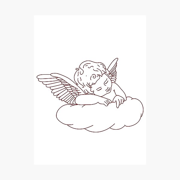 baby angel outline drawing