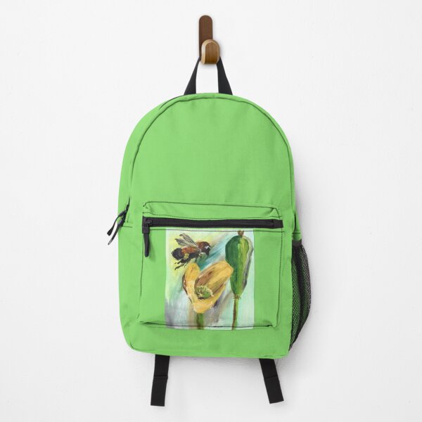 Item preview, Yellow poppy flower and bee designed and sold by Rina Arling.