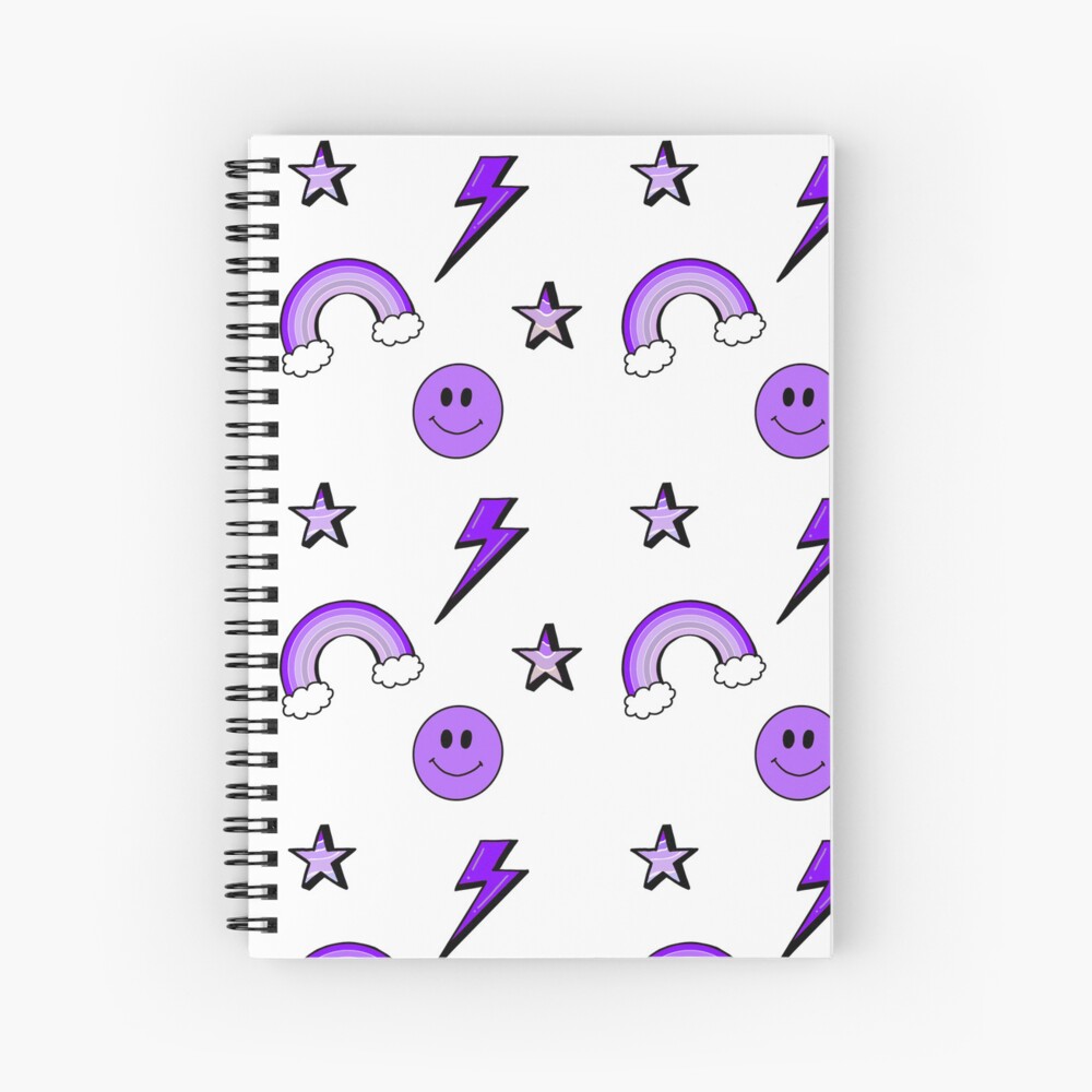 Purple Aesthetic Sticker Pack Spiral Notebook For Sale By Macyrenner Redbubble 0473