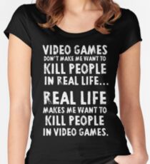 Real Life makes me wanna Women's Fitted Scoop T-Shirt
