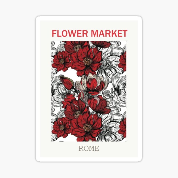 Item preview, Flower Market Rome, Flower Market Print, Flower Market Poster, Flower Wall, Flower Shop Sign, Flower Print, Florist Gift, Wall Art  designed and sold by Artone369.