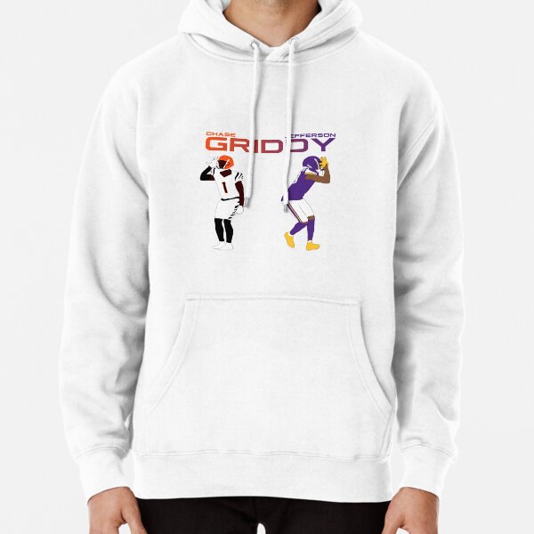 TugBoat's Emporium Purple Justin Jefferson Griddy Touchdown Hooded Sweatshirt