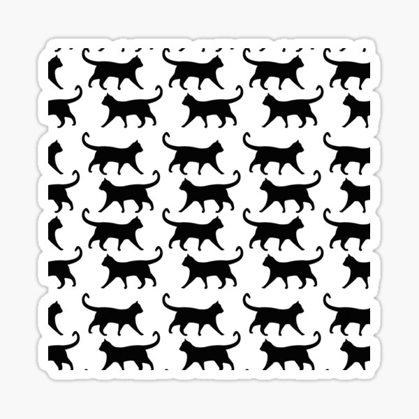 Walking cats pattern Sticker