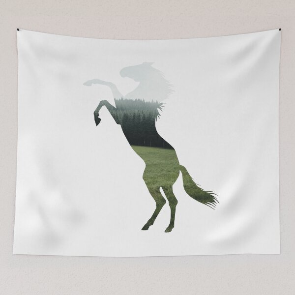 Item preview, Horse rearing in front of a forest, for every horse lover! designed and sold by PICbyFemke.
