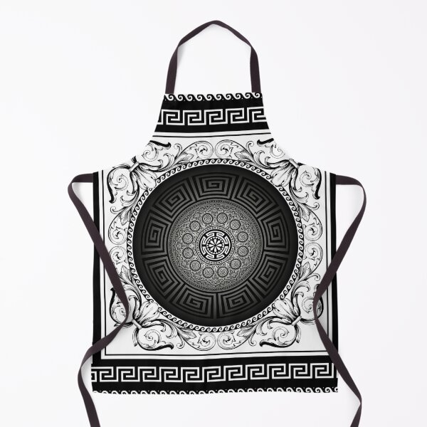 Item preview, White Black Greek Meander Baroque designed and sold by Yiorgos Designs.