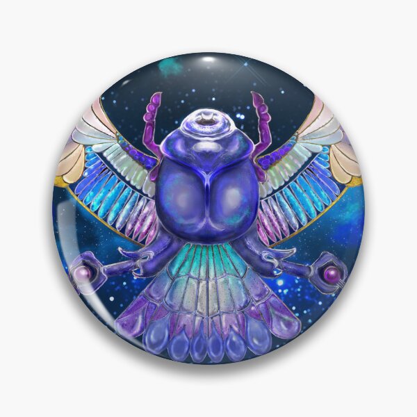 Item preview, Khepri Blue Scarab Winged Beetle in Space designed and sold by Gray Alien Art.