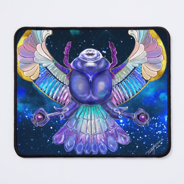 Item preview, Khepri Blue Scarab Winged Beetle in Space designed and sold by Gray Alien Art.