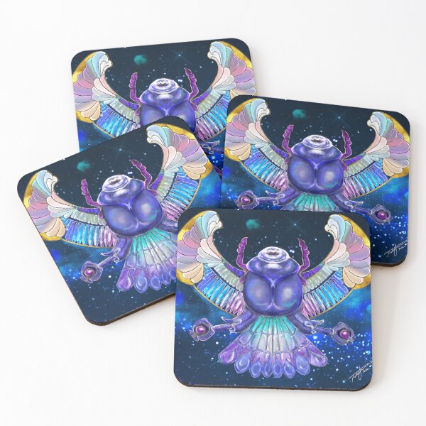 Item preview, Khepri Blue Scarab Winged Beetle in Space designed and sold by Gray Alien Art.
