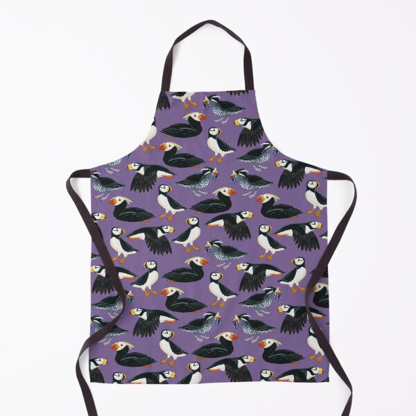 Item preview, Gouache Purple Puffins Pattern designed and sold by paintedpansy.