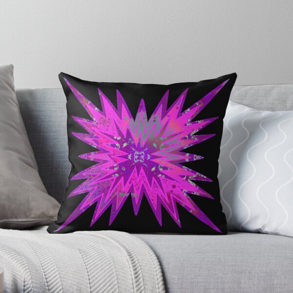 Starburst Urban Graffiti Kaleidoscope Pop Art Splatter v2 Throw Pillow