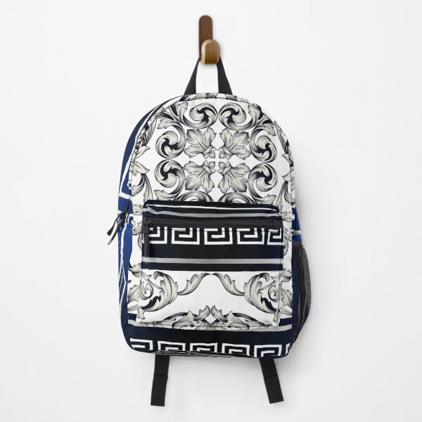 Item preview, White Blue Greek Meander Baroque designed and sold by Yiorgos Designs.