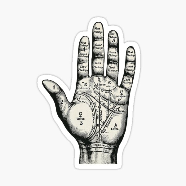 Palmistry Hand engraving Sticker
