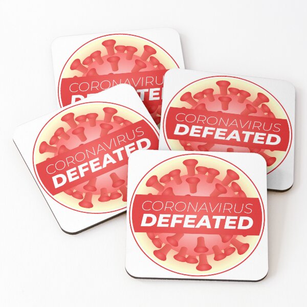 Item preview, Coronavirus Defeated Illustration Sticker Badge designed and sold by Angela Cini.